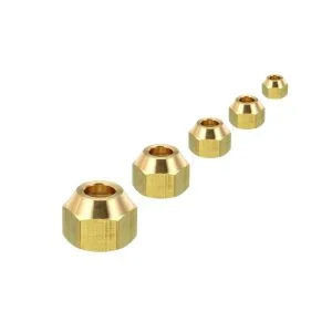 Brass Flare Nuts Air Conditioner Parts Fittings